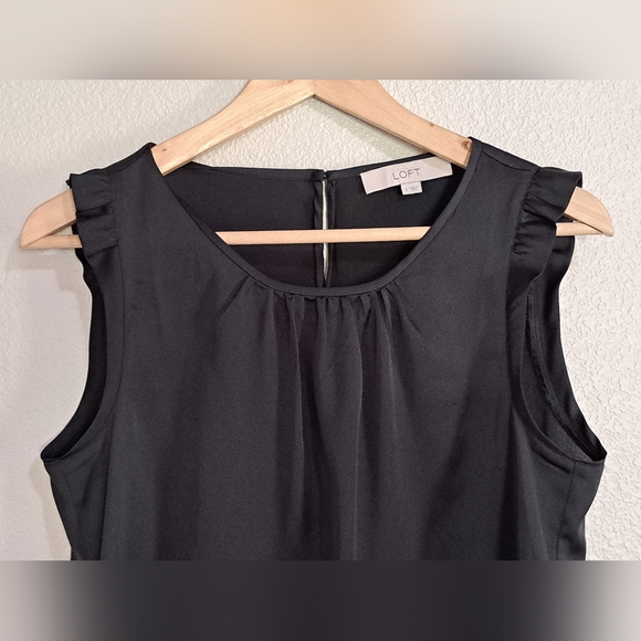 Ann Taylor Loft Black Sleeveless Blouse Women's Small Tank Top - Picture 2 of 8